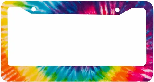 Marco Decorativo para Placa de Matrícula Diseño de Remolino Abstracto Tie Dye Arte Tribal Marco de Etiqueta de Coche Aluminio Soporte de Placa de