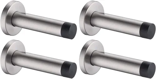 Vista 26 de JQK - Tope para puerta, 304 de acero inoxidable de 1mm de espesor con amortiguación de sonido, tope de puerta con protector de pared de goma, 2