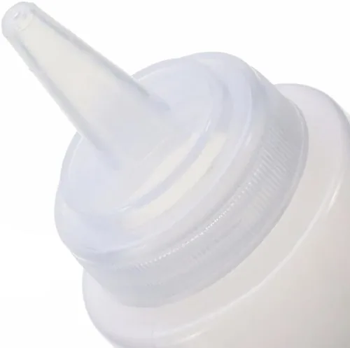 Vista 3 de Botellas de plástico de 3 colores de 12 onzas, botellas para apretar condimentos, botella multiusos para salsa de tomate, aceite, mermelada, salsa