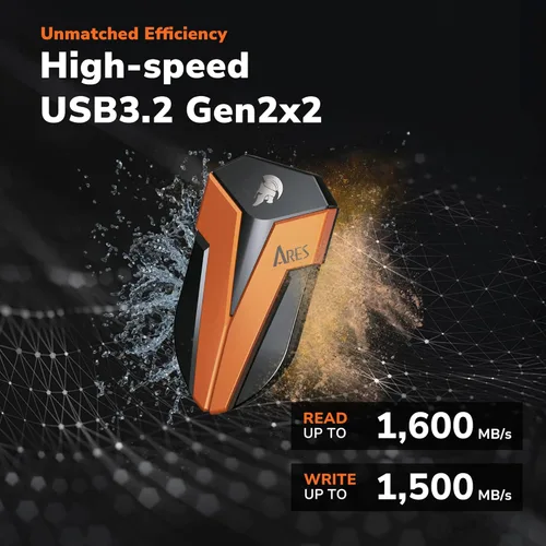 Vista 2 de DATO SSD externo de 2 TB, unidad externa de estado sólido SSD portátil USB externo 3.2 Gen 2x2 Tipo-C OTG compatible con PS5 y Xbox, hasta 1600/1500