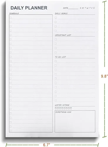 Vista 2 de UtyTrees Daily Planner Pad: 6.7" x 9.8" with 58 Undated Tear-Off Sheets, Unisex Planning Pads to Track Productivity, Schedule, Water intake and