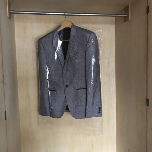 Vista 4 de 30 bolsas de limpieza en seco de plástico transparente de 35.4 pulgadas se pueden colgar ropa transparente cubierta antipolvo