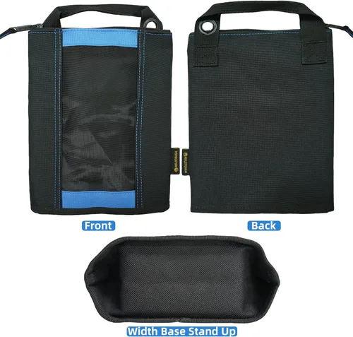 Vista 5 de MELOTOUGH Bolsa de sujetadores pequeña con cremallera, bolsa de herramientas de lona con cremallera, bolsa de utilidad con ventana de malla 4