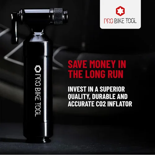 Vista 6 de Pro Bike Tool CO2 Inflator with Cartridge Storage Canister Quick, Easy and Safe - for Presta and Schrader - Bicycle Tire Pump for Road and Mountain