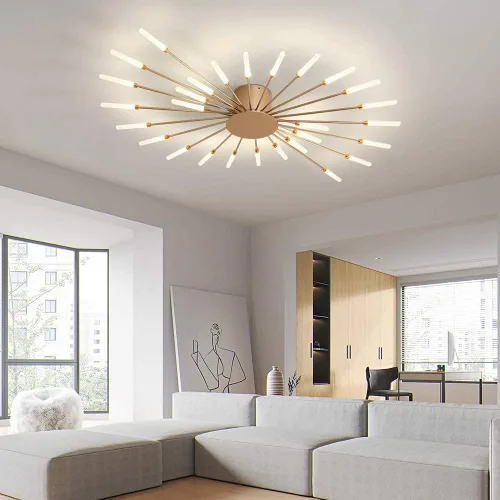 Vista 5 de JAYMP Lámpara de Techo Moderna con Forma de Flor Lámpara de Techo para Comedor Cocina Pasillo Montaje al Ras Metal Acrílico Sputnik Fuegos