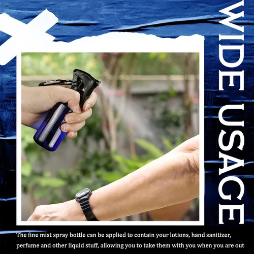 Vista 6 de Roshtia 20 botellas pequeñas de spray con llavero de 2 onzas, botellas de plástico de spray recargables de 2.0 fl oz de tamaño de viaje con 1 hoja