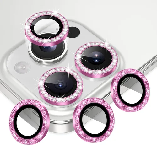 Vista 17 de AGVEE 3+3 6 Pack para iPhone 12 Pro/12/12 Mini/11 Pro Max/11 Pro/11 Protector de lente de cámara, Anillo metálico con brillo de diamante