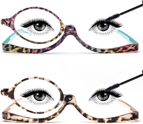 Vista 12 de MMOWW 2 pares de anteojos de lectura de maquillaje para mujer, con lupa abatible, para lectores cosméticos