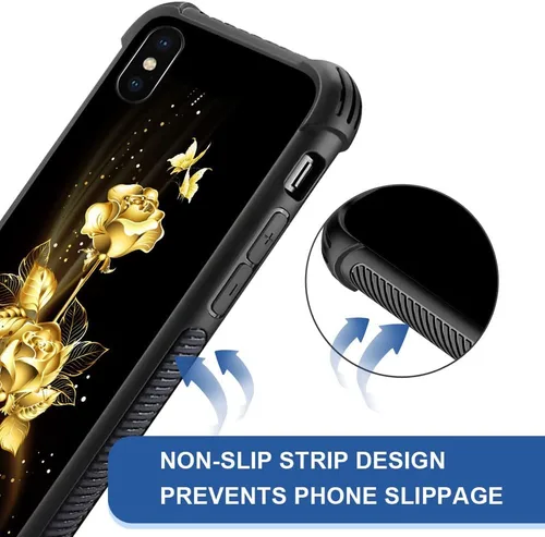 Vista 2 de DAIZAG Funda compatible con iPhone XR, protección completa, a prueba de golpes, antiarañazos, funda de poliuretano termoplástico para hombre y Flor