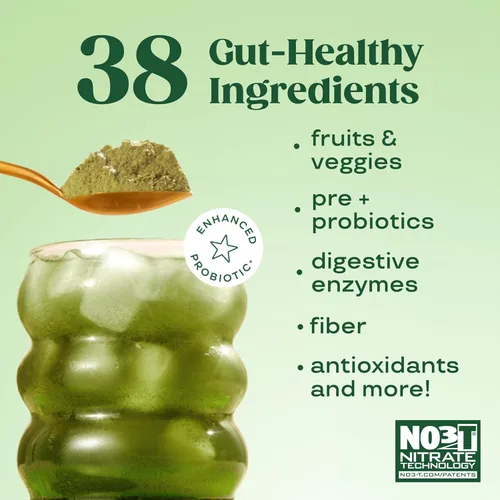 Vista 2 de Bloom Nutrition Polvo de Superalimento Verde, Enzimas Digestivas con Probióticos y Prebióticos, Salud Intestinal, Alivio de Hinchazón para Mujeres