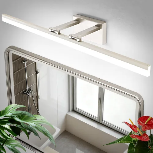 Vista 32 de SOLFART Luces LED de Tocador de 24 Pulgadas Níquel Cepillado Lámpara de Baño Luces de Tocador de Baño Sobre Espejo Accesorios de Iluminación