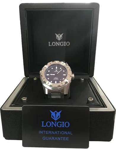 Vista 6 de LONGIO Diver Watches Telamon 3,280.8ft Swiss Automatic Pro Diver Watches 1.850in Reloj de buceo con válvula de helio, bisel giratorio, zafiro correa