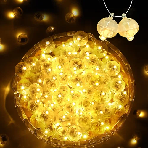 Vista 17 de 50 unidades de luces LED mini, globos LED intermitentes para luces de fiesta de neón, linternas de papel, huevos de Pascua, fiesta de cumpleaños