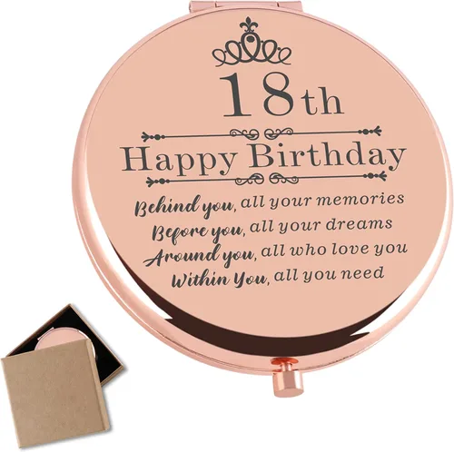 Vista 8 de Regalo de cumpleaños de 13 años para niñas, color oro rosa, bolsillo compacto, regalos para hija, mejor amiga, hermana, feliz cumpleaños 13, ideas