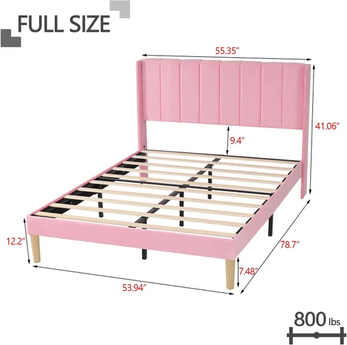 Vista 74 de Zoophyter Base de cama tapizada de plataforma tamaño King con cabecero, listones de madera fuertes, no necesita somier, fácil montaje, lino blanco