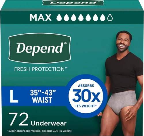 Vista 10 de Depend Fresh Protection - Pañales para adultos, ropa interior para incontinencia para hombres, desechables, máximo, pequeño/mediano, gris, 19