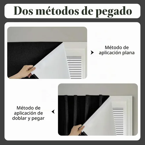 Vista 5 de Cortina opaca adhesiva, tratamiento completo de ventana de oscuridad para oficina en casa