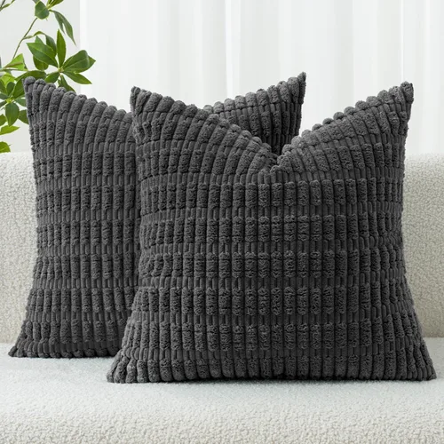 Vista 64 de MIULEE - Juego de 2 fundas decorativas para cojines, de pana suave y con moderno estilo campestre bohemio a rayas, decoración de primavera