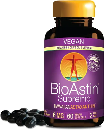 Nutrex Hawaii BioAstin Supreme Astaxantina hawaiana - 6 mg, 60 cápsulas blandas - Suplemento antioxidante premium directo de la granja para la salud