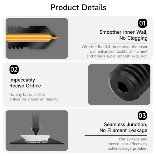 Vista 5 de Boquillas oficiales Creality MK8 de acero endurecido de alta gama, 8 piezas, resistentes al desgaste de alta temperatura, compatibles con Ender