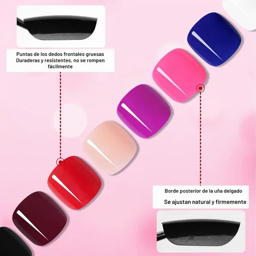Vista 6 de LoveOurHome 576 uñas postizas largas a presión tipo ataúd, puntas de uñas postizas largas de cobertura completa, uñas acrílicas de ataúd, uñas