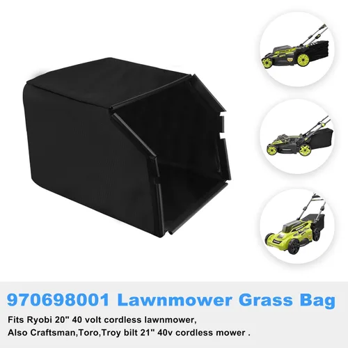 Vista 3 de 970698001 - Bolsa de césped para cortacésped Ryobi de 20 pulgadas, piezas RY40108, RY40109, compatible con modelos de cortacésped inalámbrico Ryobi