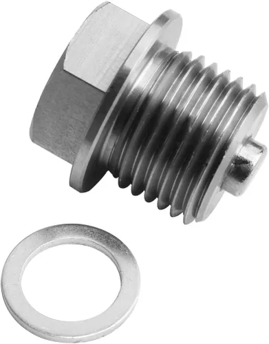 Vista 6 de M16 X 1,5 MM Motor magnético tapón de drenaje de aceite de acero inoxidable con imán de neodimio Arandela de trituración de aluminio