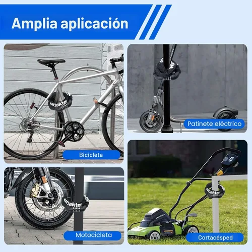 Vista 7 de Cerradura de cadena para bicicleta, combinación de 5 dígitos, resistente, antirrobo, cerradura de bicicleta de seguridad de 2.62/3.2/4.27/5/6 pies