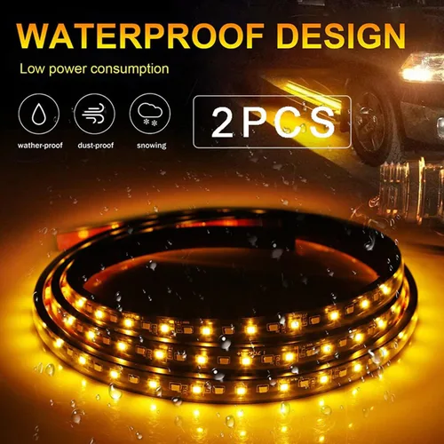 Vista 4 de SOCAL-LED LIGHTING, juego de luces LED para estribo de camión de 60 pulgadas, marcador lateral ámbar, señal de giro secuencial, luces de cortesía