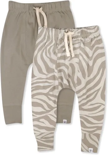 HonestBaby Honest Pants Joggers Pull on 100% Organic Cotton for Infant Baby and Toddler, Boys, Girls, Unisex, 2-Pack Zanzibar Zebra