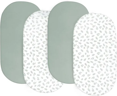 Juego de 4 sábanas de moisés para bebé, compatibles con 4moms Mamaroo, Regalo y Chicco Close to You Baby Bassinet, ultra suaves y agradables al