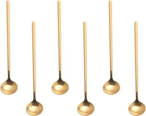 Vista 16 de Sweejar Cucharas de té helado de mango largo de 9.5 pulgadas, cuchara de helado, cuchara de café, cucharas de acero inoxidable 18/8 para mezclar