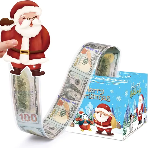 Cajas de dinero de Navidad azules para tirar, soporte de dinero sorpresa para niños adultos, caja de dinero divertida para mujeres, hombres, niñas,