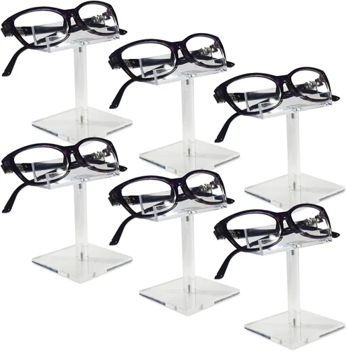 Vista 16 de MOOCA 3 Tier Premium Acrylic Eyewear Display Stand, Sunglasses Rack Holder, Sunglasses Stand, Eyewear Organizer for Eyeglasses, 5 in H