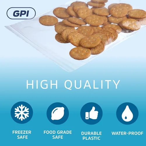 Vista 5 de GPI - Bolsas con cremallera de 7 x 10 pulgadas, bolsas de plástico transparente con cierre con cierre superior resellable para sándwiches