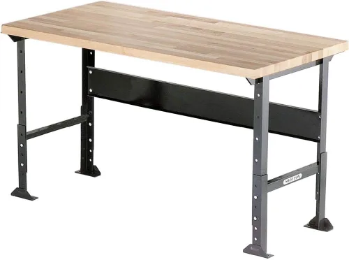 Vista 2 de Shop Fox D2659 - Patas de banco de trabajo de 28 pulgadas de profundidad, color gris, negro