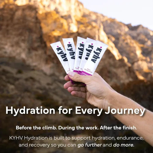 Vista 7 de Kyhv Nutrition Paquetes de mezcla de electrolitos de hidratación en polvo - Granada de bayas - sodio equilibrado, potasio, magnesio, vitamina C