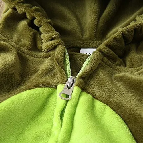 Vista 4 de Lindo disfraz de aguacate de halloween unisex para bebés y niños pequeños, disfraces de terciopelo