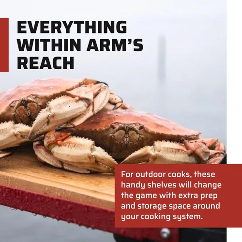 Vista 2 de Camp Chef - Juego de estantes laterales plegables para 2 quemadores