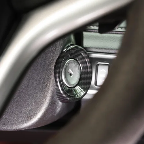 Vista 5 de Moldura del Interruptor de Arranque del Coche, Cubierta del Anillo del Botón del Orificio de Encendido Interior, Accesorios para Chevrolet Camaro