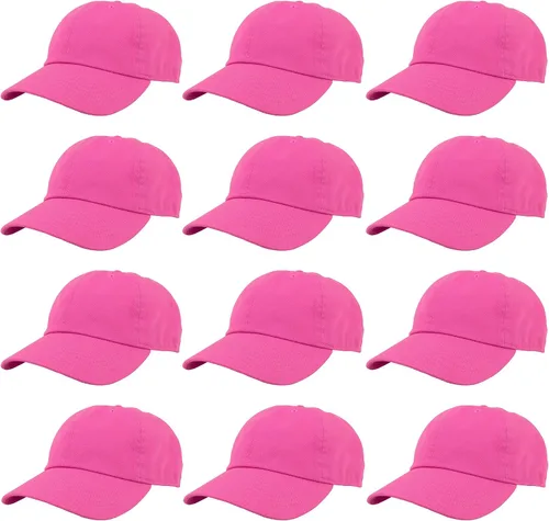 Gelante Gorras de béisbol 100% algodón liso en blanco tamaño ajustable al por mayor a granel de 12 unidades