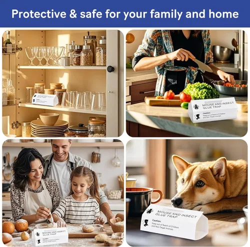 Vista 6 de Mouse & Bugs Trampas para Cucarachas Arañas Insectos, Paquete de 38 Trampas de Pegamento para Ratones Hormigas Serpientes Ratas, Bandeja Adhesiva