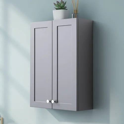 Vista 14 de VANIRROR Armario de pared de baño negro de 23 x 29 pulgadas, botiquín de madera con 2 puertas y estante ajustable, armario montado en la pared sobre