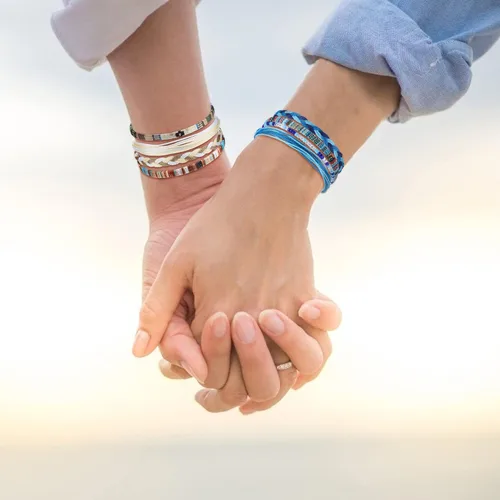 Vista 6 de Florideco Tobillera de estilo bohemio con cuentas ajustables, hecha a mano, trenzada, colorida tobillera de cuerda de verano, impermeable