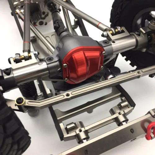 Vista 4 de Eje delantero y trasero de aluminio para 1/10 RC Rock Crawler AXIAL SCX10 Honcho (Eje delantero y trasero)