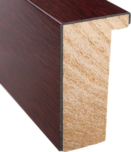 Vista 5 de Marco de caja de sombra de 5 x 5 pulgadas, color marrón, marco de exhibición tradicional de madera real de 1.625 pulgadas de profundidad, parte