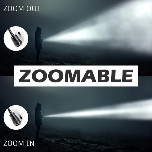 Vista 2 de Favorlite Luz de trabajo LED, luz magnética de cuello de cisne de 500 lúmenes, linterna LED flexible con zoom, luz impermeable para el lugar
