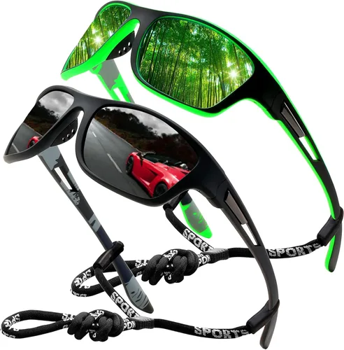 Best&RingLove Polarized Sunglasses Men Women Y2K Wrap Around Sun Glasses Stylish Oval Fishing Golf Driving Cycling Sunglasses