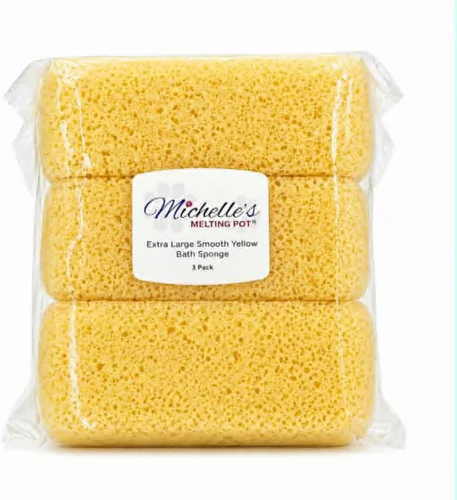 Vista 7 de Michelle's Melting Pot Esponja de baño de espuma para ducha, 3 unidades (amarillo suave)