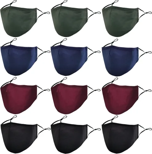 Mascarillas de tela lavables y reutilizables para mujeres y hombres, máscara facial transpirable con alambre de nariz y bolsillo para filtro para